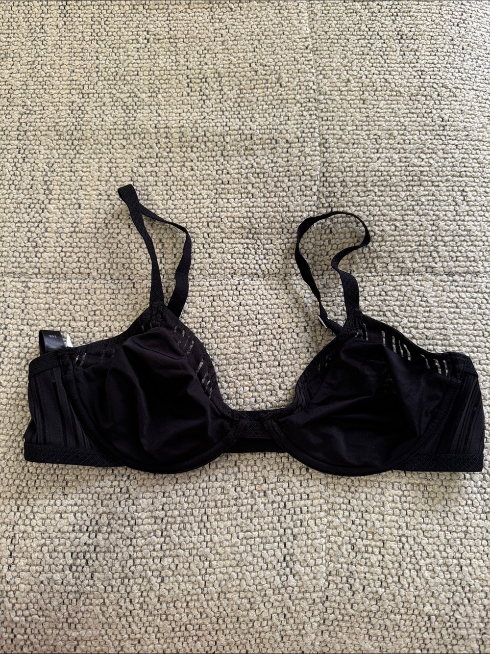 True & Co Black Underwire Bra No Padding Size 34B